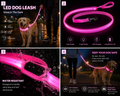 USB Rechargeable LED Dog Leash – Glowing Safety Leash with 3 Light Modes for Night Walking | Small, Medium & Large Dogs