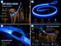 USB Rechargeable LED Dog Leash – Glowing Safety Leash with 3 Light Modes for Night Walking | Small, Medium & Large Dogs